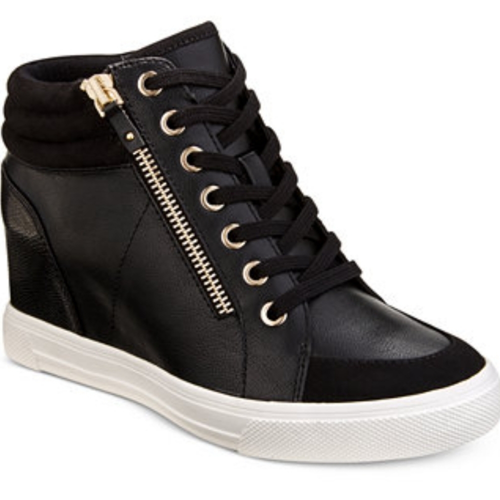 👟Aldo Black High-Top Sneakers Sz8.5